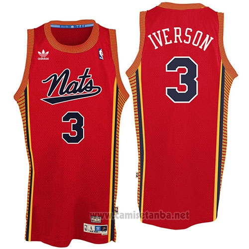 Camiseta Philadelphia 76ers Nata Allen Iverson #3 Retro Rojo